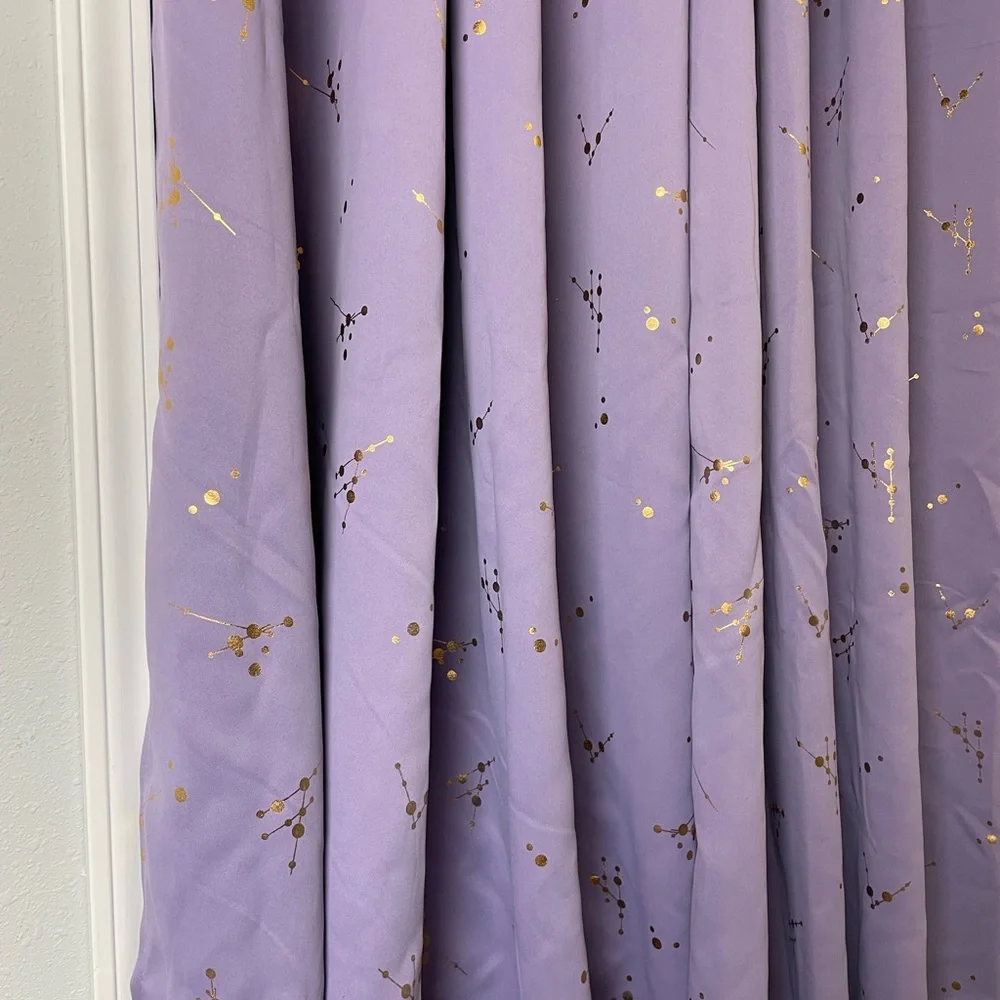 Deconovo Blackout curtains 2 panels purple gold - Picture 6 of 8